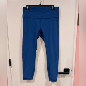 Lululemon Athletica Wunder Under Tights, Teal Blue Leggings, 12